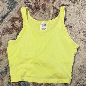 PINK Victoria's Secret Neon Yellow Tank Top